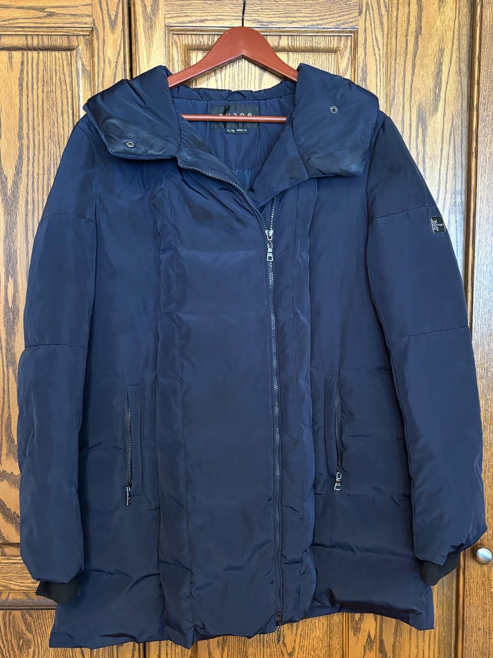 Women's Navy Nuage Puffer Coat - Casual Insulated Jacket xlg
